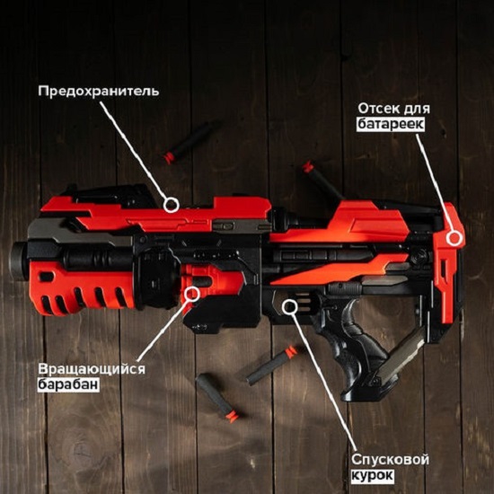 Бластер ROTOR GUN, стреляет мягкими пулями 4406677 3