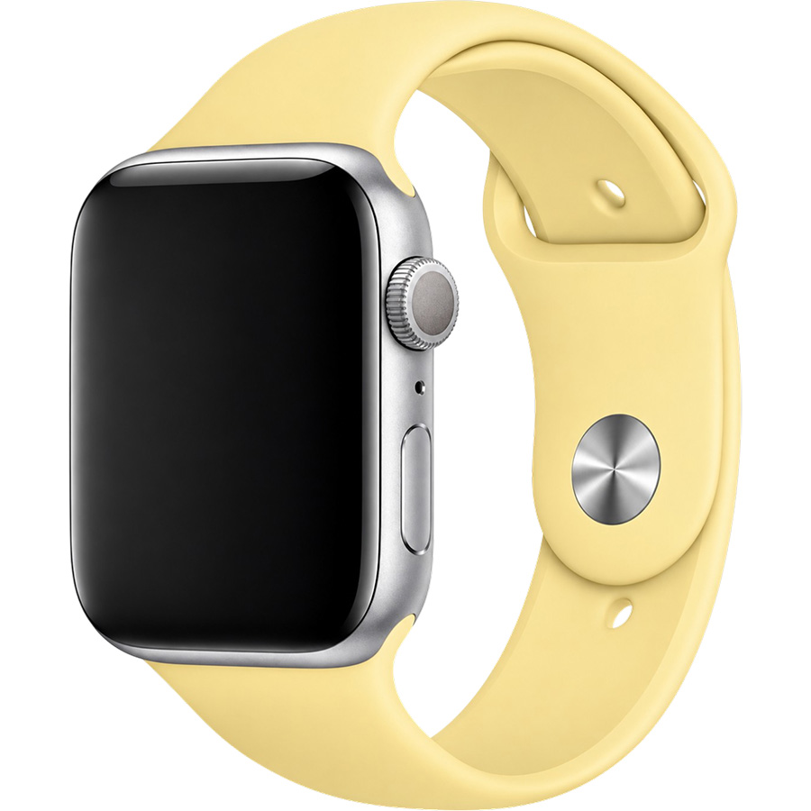 Силиконовый ремешок Gurdini для APPLE Watch 42/44/45/49mm, желтый (2 ремешка в комплекте)