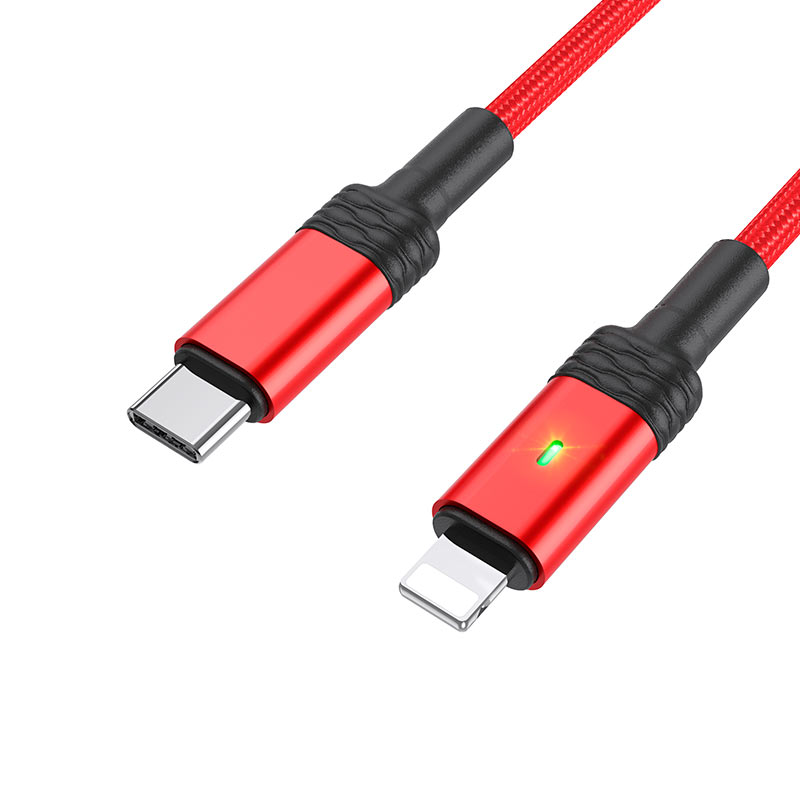 Кабель Lightning <--> Type-C  1.2м BOROFONE BU30 Lynk, красный