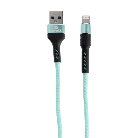 Кабель USB <--> Lightning  1.2м MAVERICK Textile & Metall, C4, мятный