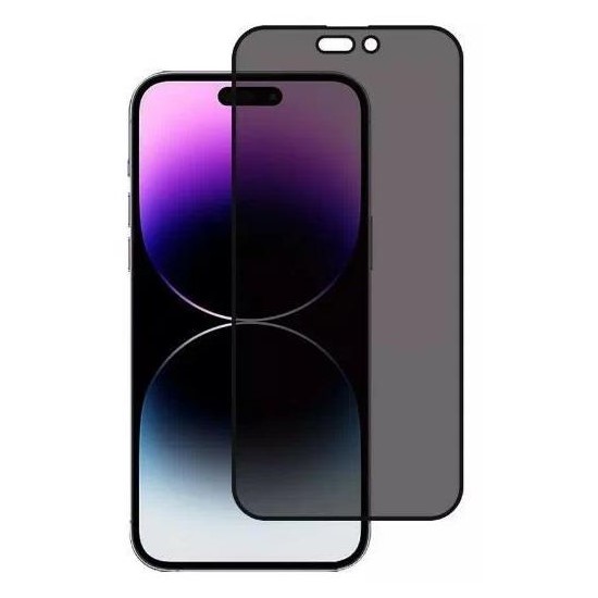 Противоударное стекло NONAME для iPhone 14 Pro Max, антишпион, черное