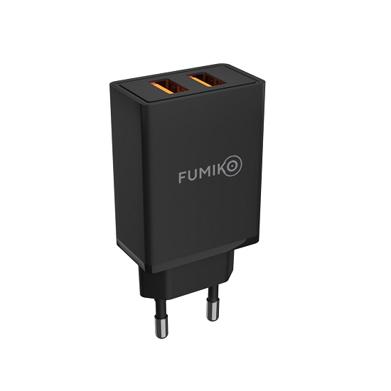 Сетевое ЗУ 2USB 2.4A FUMIKO CH13 черное 2