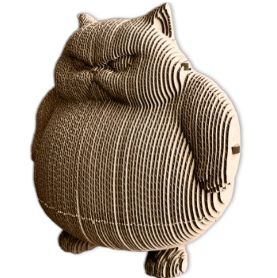 Картонный 3D конструктор QBRIX Злой кот-копилка 2