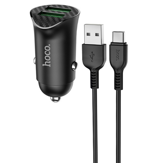 Авто ЗУ 2USB HOCO Z39, черный, 18W, QC3.0 1