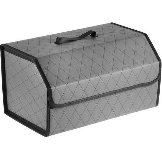 Органайзер автомобильный Cartage 50*30*30 экокожа стеганая, серый   9600555