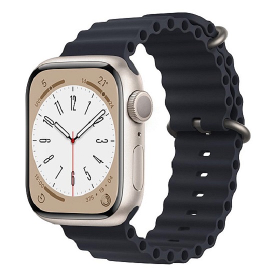 Силиконовый ремешок ApW26 Ocean Band для Apple Watch 42/44/45/49mm (black)