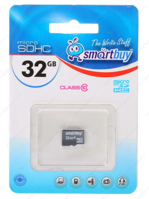 Micro SD 32Gb SMARTBUY Class 10 без адаптера SD