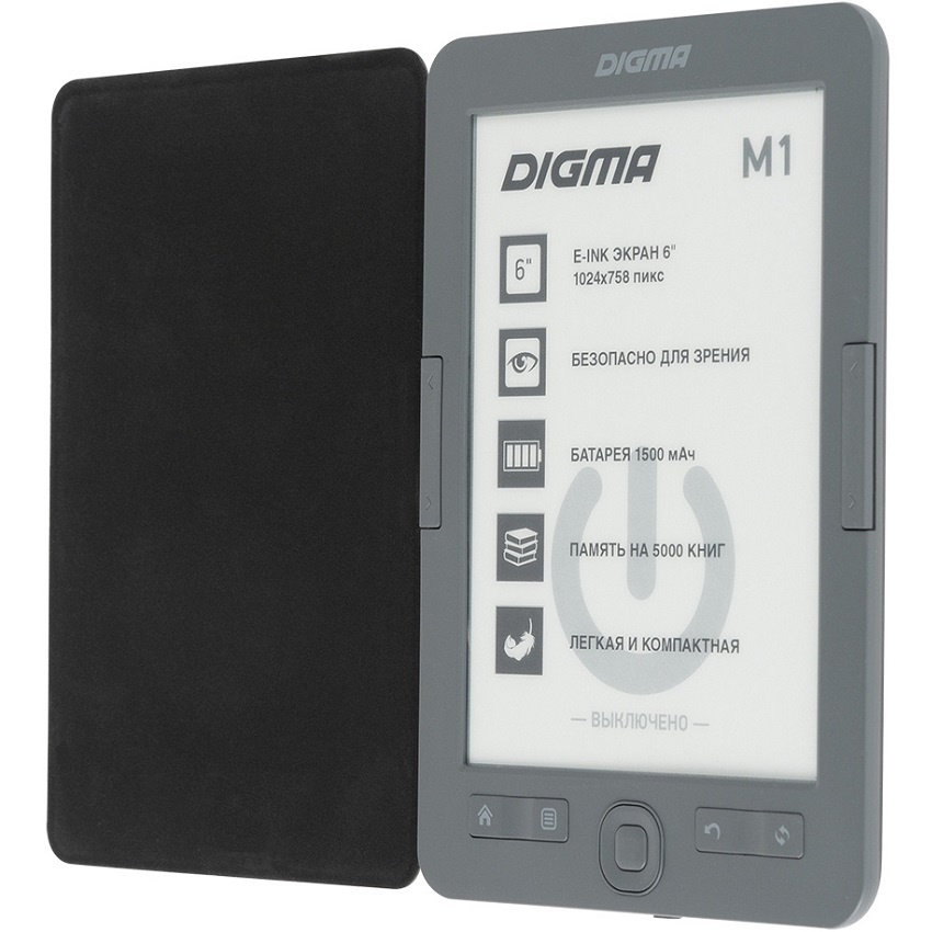 Электронная книга DIGMA M1 темно-серый (+обложка) 4