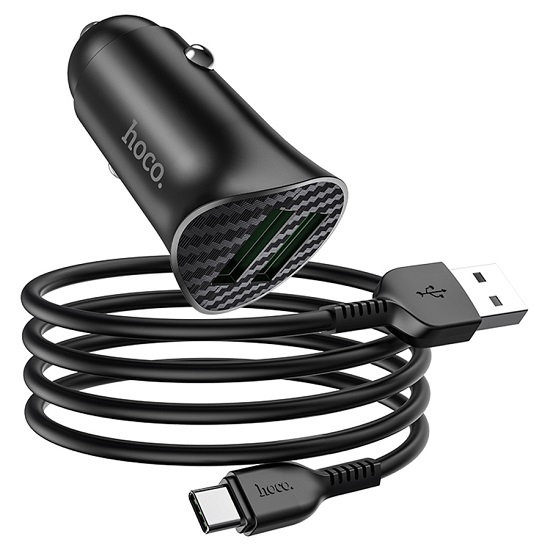 Авто ЗУ 2USB HOCO Z39, черный, 18W, QC3.0 2