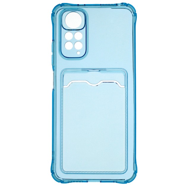 Задняя накладка ZIBELINO Silicone Card Holder Case для Xiaomi Redmi Note 11 Pro 4G/5G (голубой) защита к