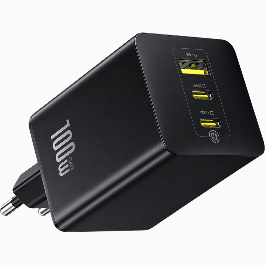 Сетевое ЗУ 1USB/2Type-C BASEUS EnerFill FE11 P10182102123-00, черный, 100W EnerFill