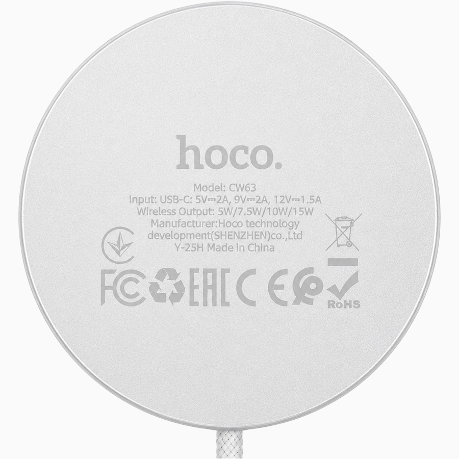 Беспроводное ЗУ HOCO CW63 белое, 15W 2