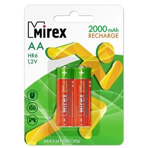 Аккумулятор MIREX R06 2000mAh BL-2 Recharge (2/20/100) 1