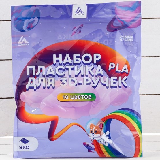 Пластик PLA-10, LuazON, 10 цветов по 10 метров  9729783