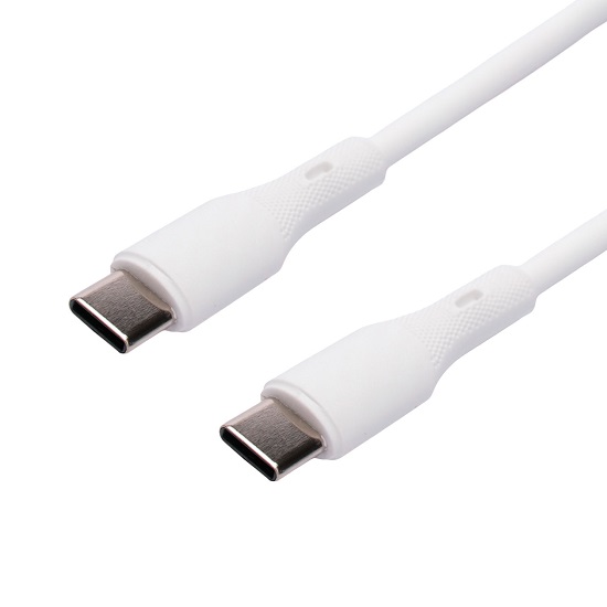 Кабель Type-C <--> Type-C  1.0м Cablexpert CC-USB2S-CMCM-1M-W, белый, 3А, 65Вт