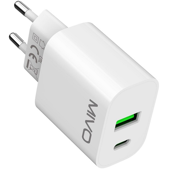 Сетевое ЗУ 1USB/1Type-C MIVO MP-327Q, белый, 38W
