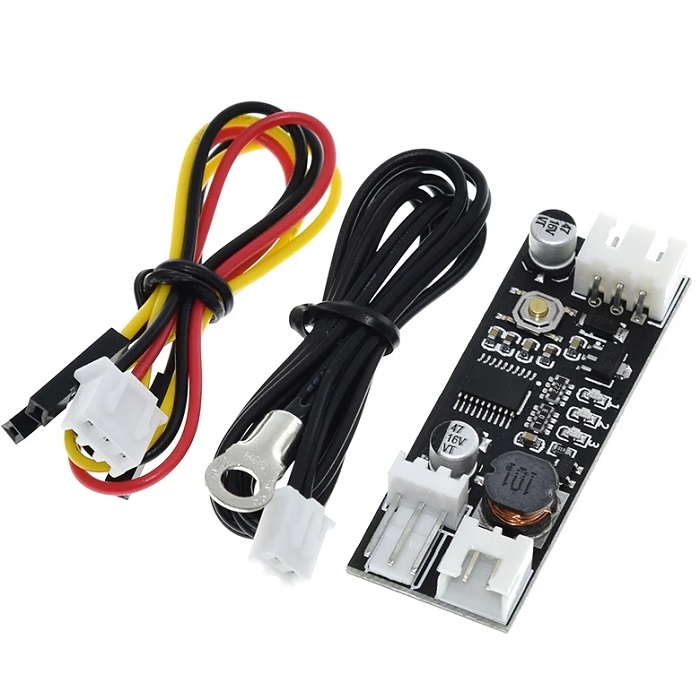 Одиночный 12-вольтовый 0.8A DC PWM 2-3-проводной вентилятор с контроллером температуры и скорости, шасси компьютера, модуль шумоподавления NTC B 50K 3