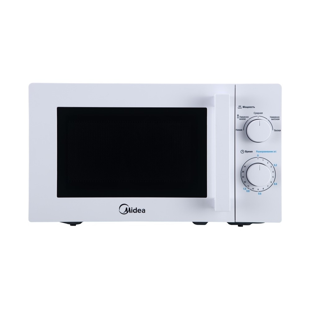 Микроволновая печь Midea MM720CFB белый, 20 л, 700 Вт, переключатели - поворотный механизм