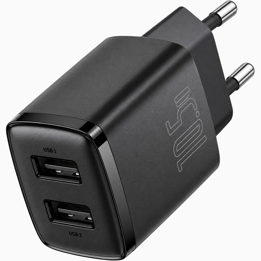 Сетевое ЗУ 2USB BASEUS CCXJ010201 черный, 10.5W 3