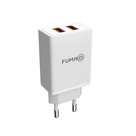Сетевое ЗУ 2USB 2.4A FUMIKO CH13 белое 2