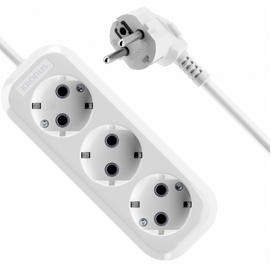 Сетевой удлинитель  5.0м KRONUS KRS-04-0013, 3 розетки, 16А/3,5кВт с/з ПВС 3х1,0