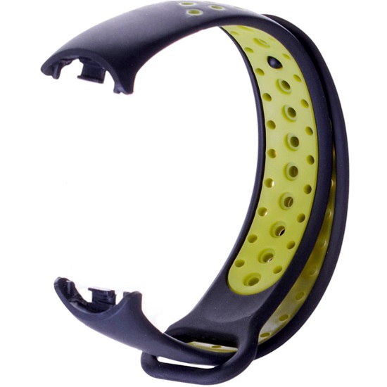 Ремешок Luazon для фитнес-браслета Mi Band 8/9, с перфорацией, чёрно-зелёный 10716012