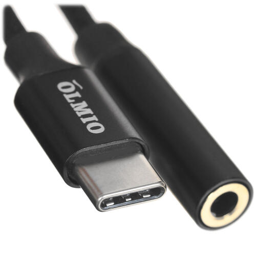 Переходник Jack 3.5 <--> Type-C OLMIO черный (039799)