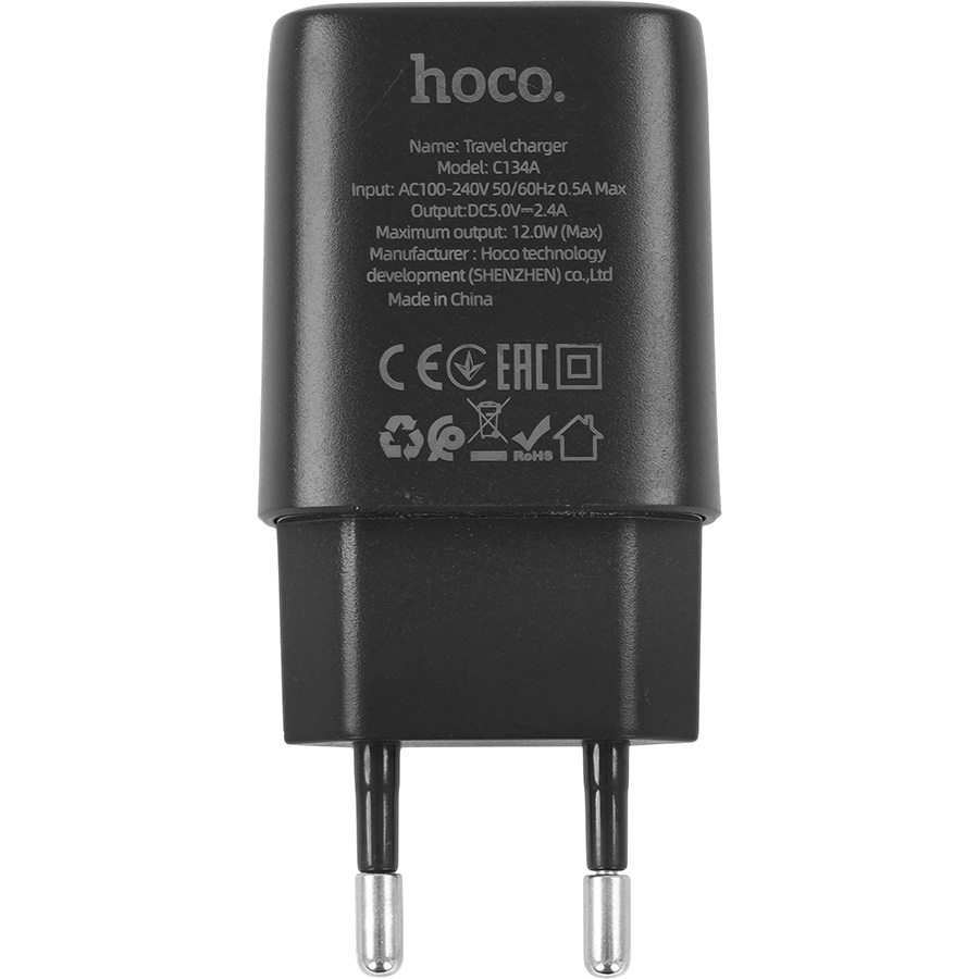 Сетевое ЗУ 1USB 3A HOCO C134A Solid, белый 6