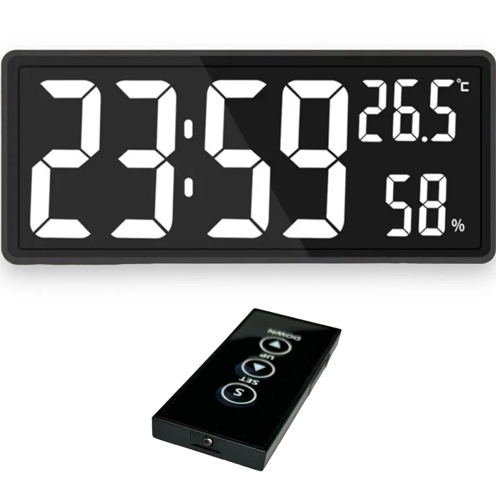 Часы настенные LED Wall Clock DS-3810L Белый (пульт) 2