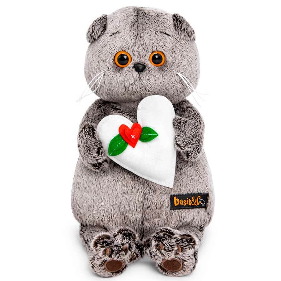 Мягкая игрушка Кот Басик с весенним сердцем 25 см (Ks25-306)