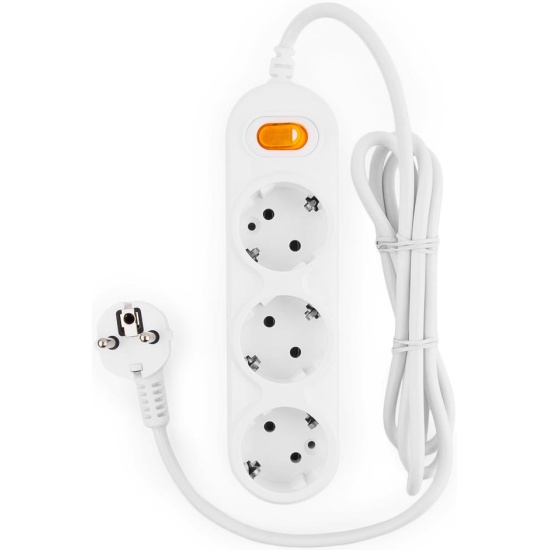 Сетевой удлинитель  3.0м POWER CUBE PC-2-3M, белый, 3 розетки, с/з, с выкл.10А