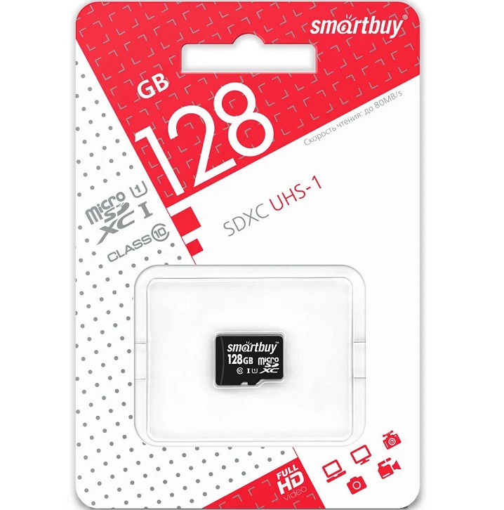 Micro SD 128Gb SMARTBUY Class10 UHS-I без адаптера