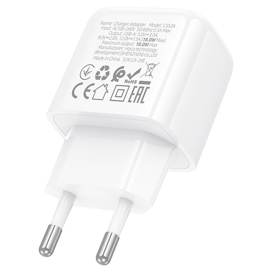 Сетевое ЗУ 18W HOCO CS52A белый 6