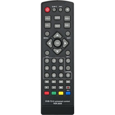 Пульт универсальный HUAYU  DVB-T2+TV Ver.2026  для ресиверов