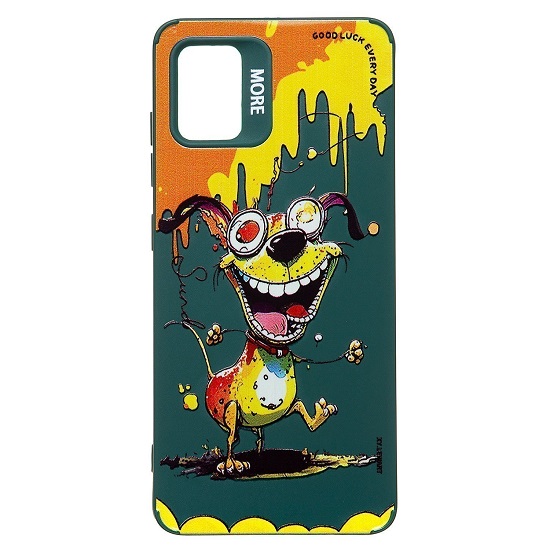 Задняя накладка SC335 для Samsung Galaxy A51 4G  (собака) (dark green)
